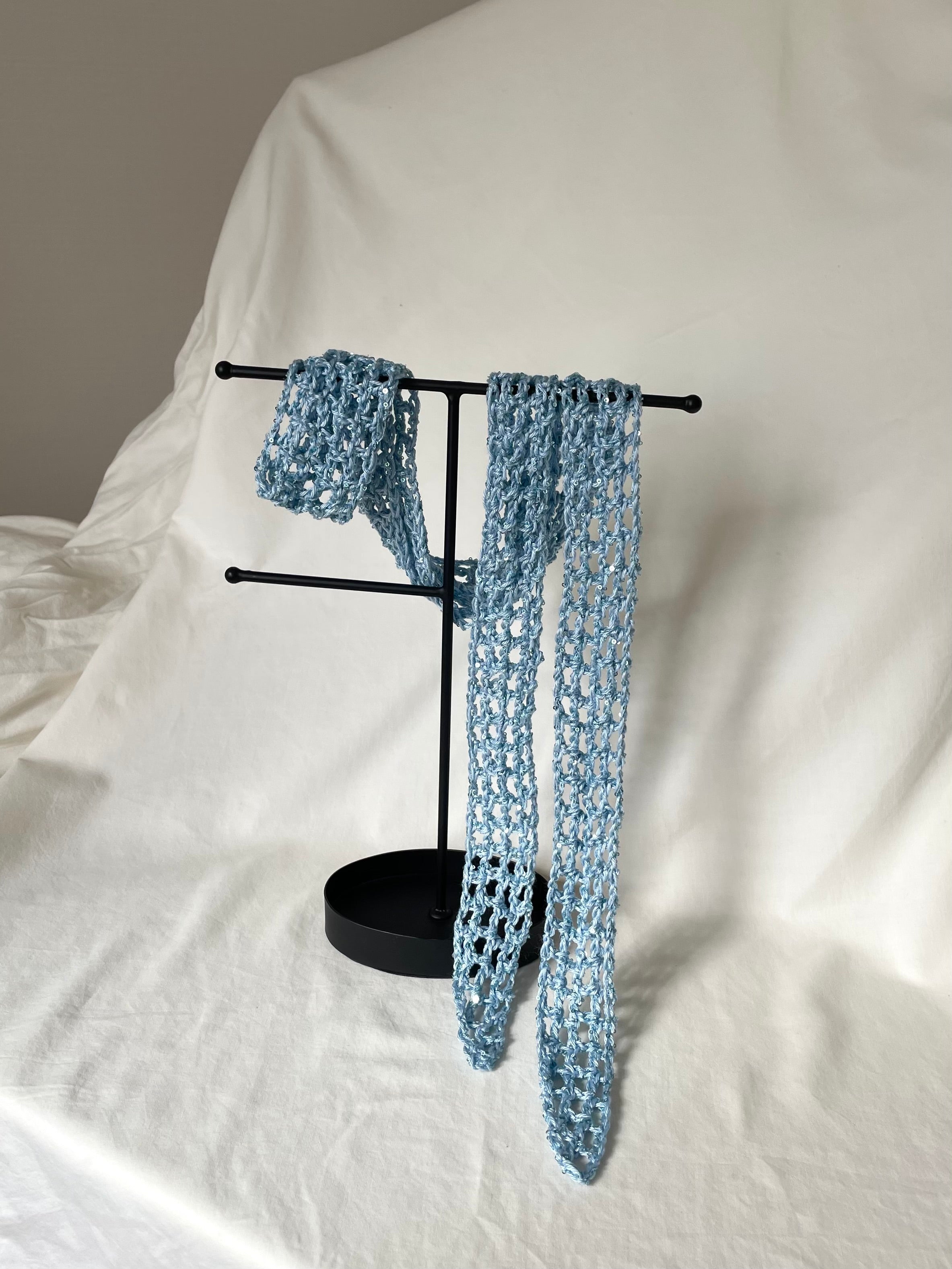 Glitterscarf - Ljusblå