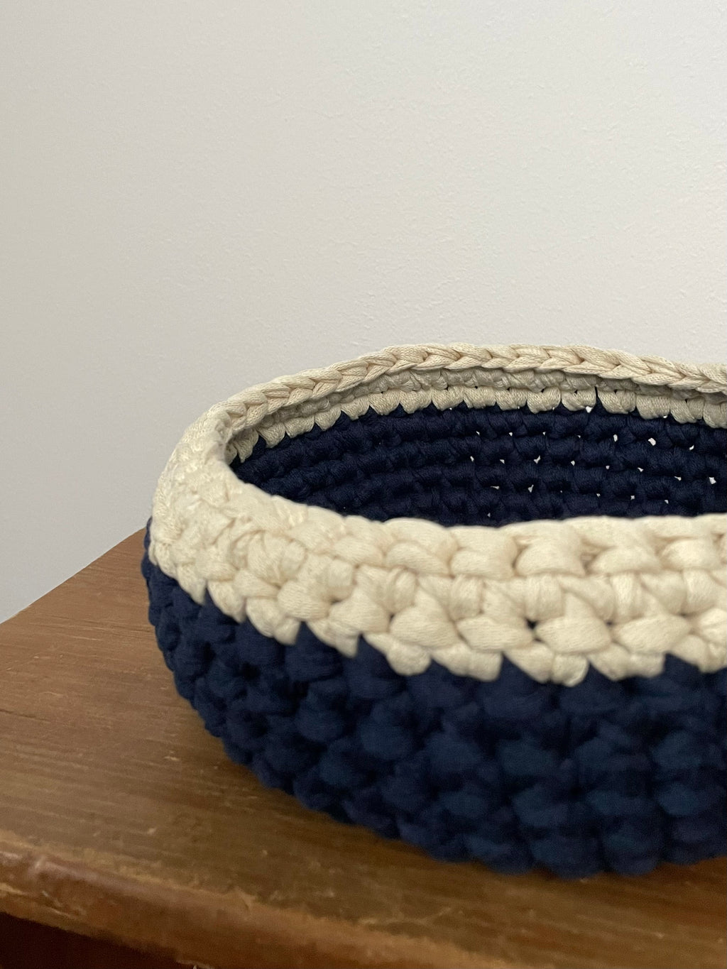 Virkad korg - Stor marinblå