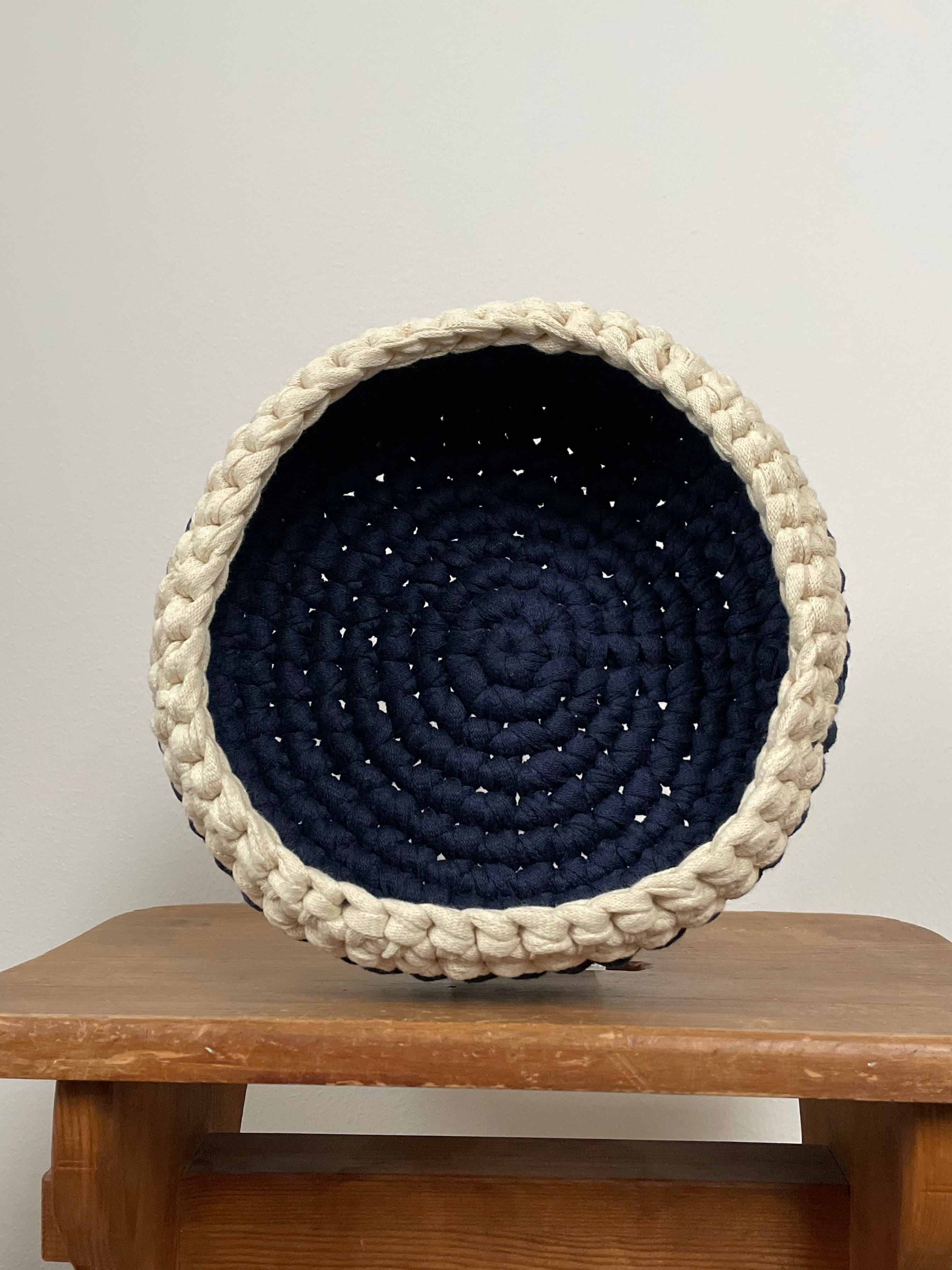 Virkad korg - Stor marinblå