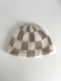 Juna Beanie - Vit/beige rutig