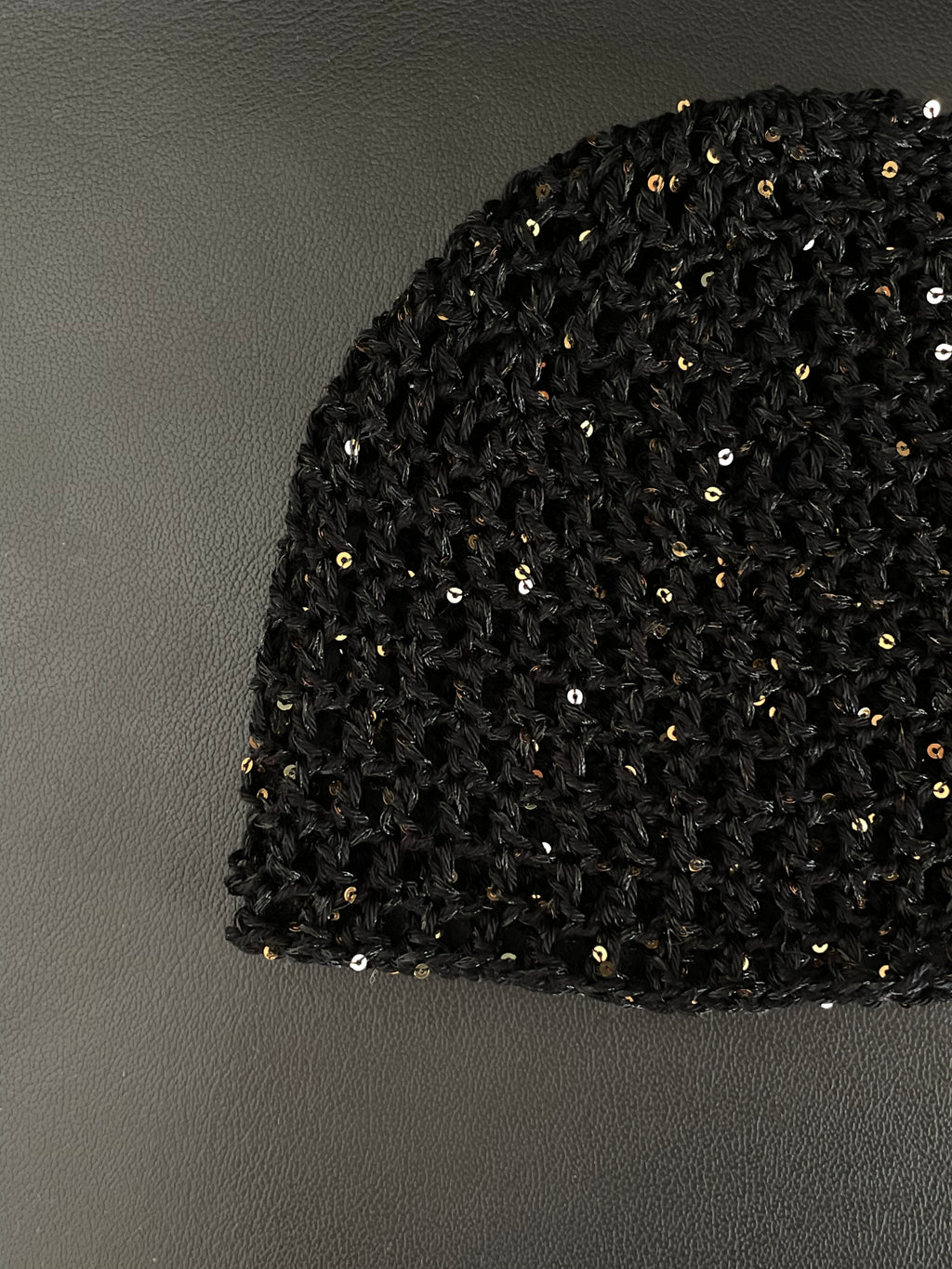 Glitter mesh hat - Svart