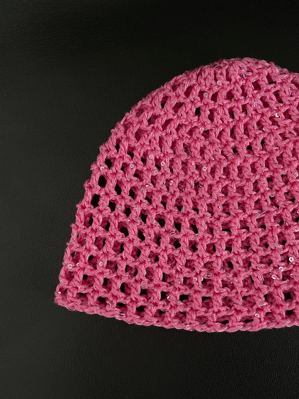 Glitter mesh hat - Rosa