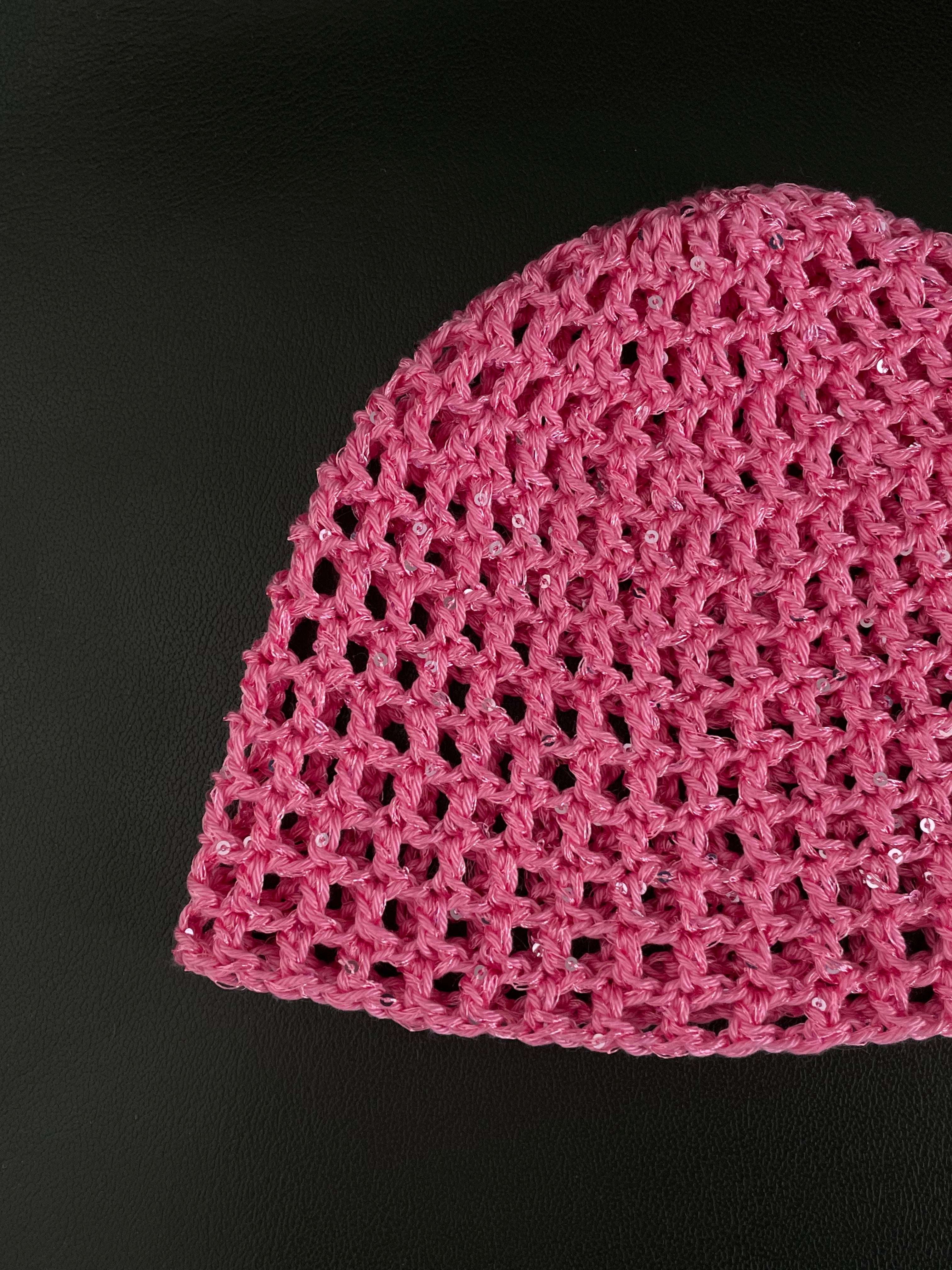 Glitter mesh hat - Rosa