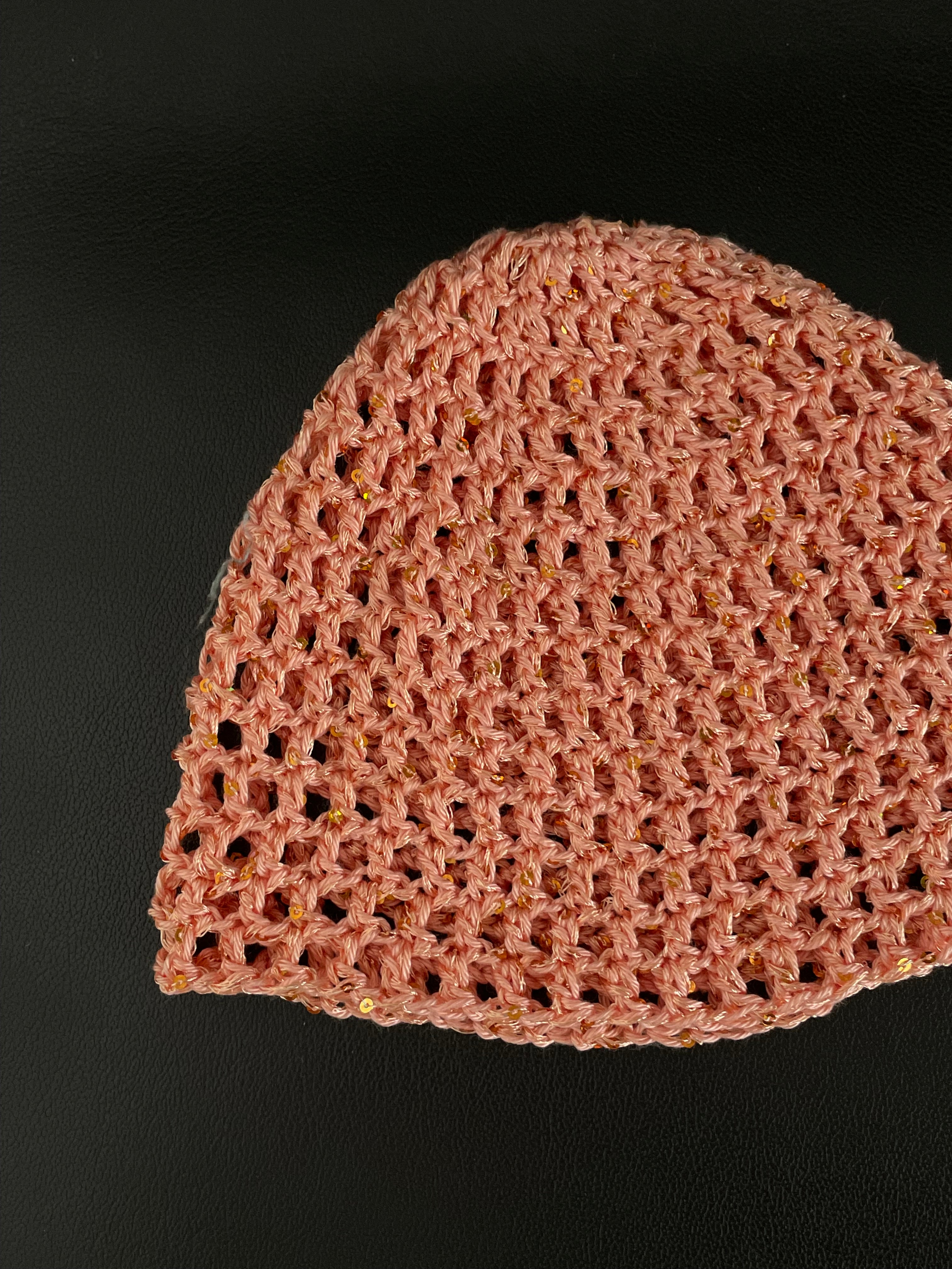 Glitter mesh hat - Persika