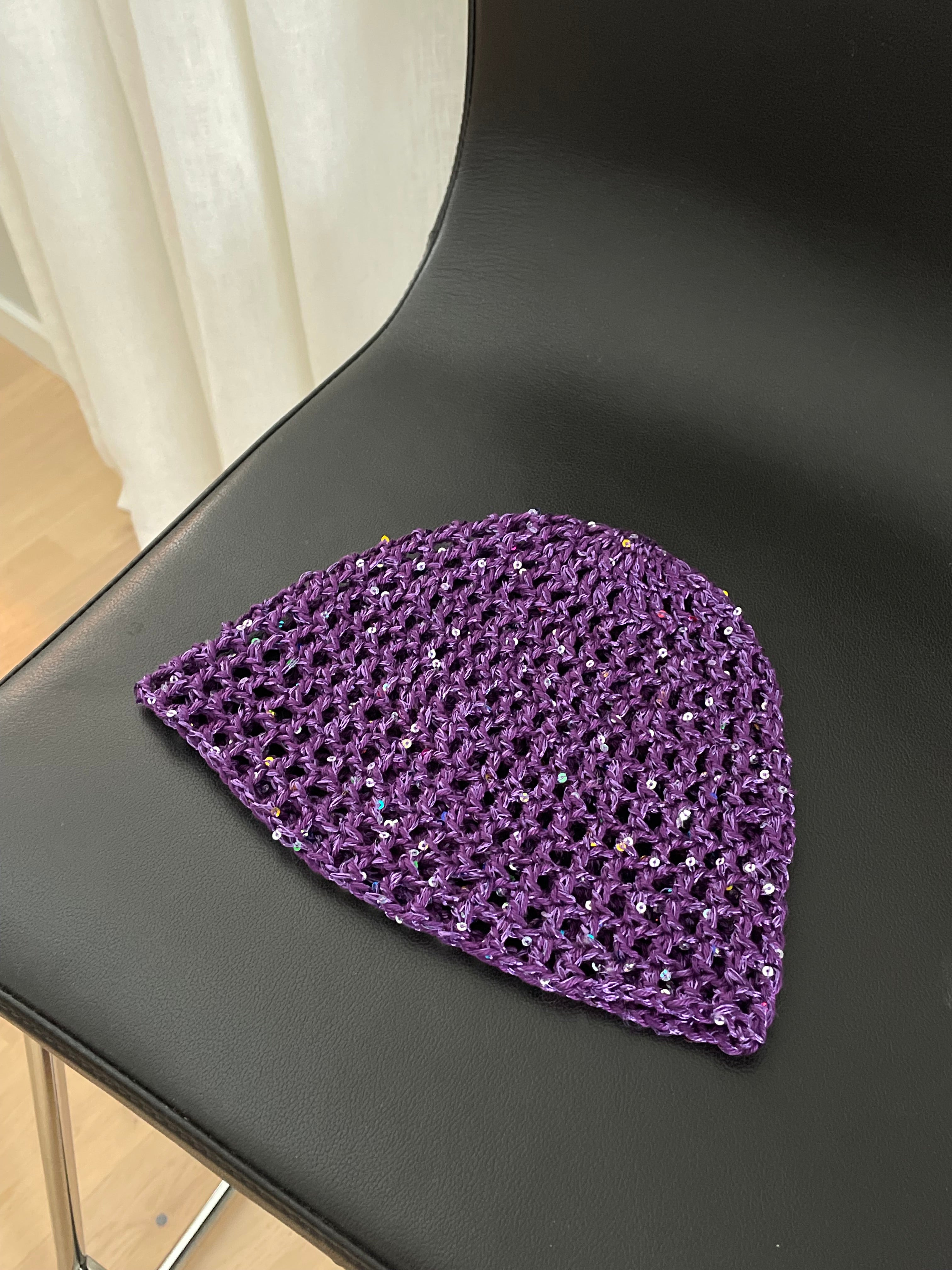 Glitter mesh hat - Lila