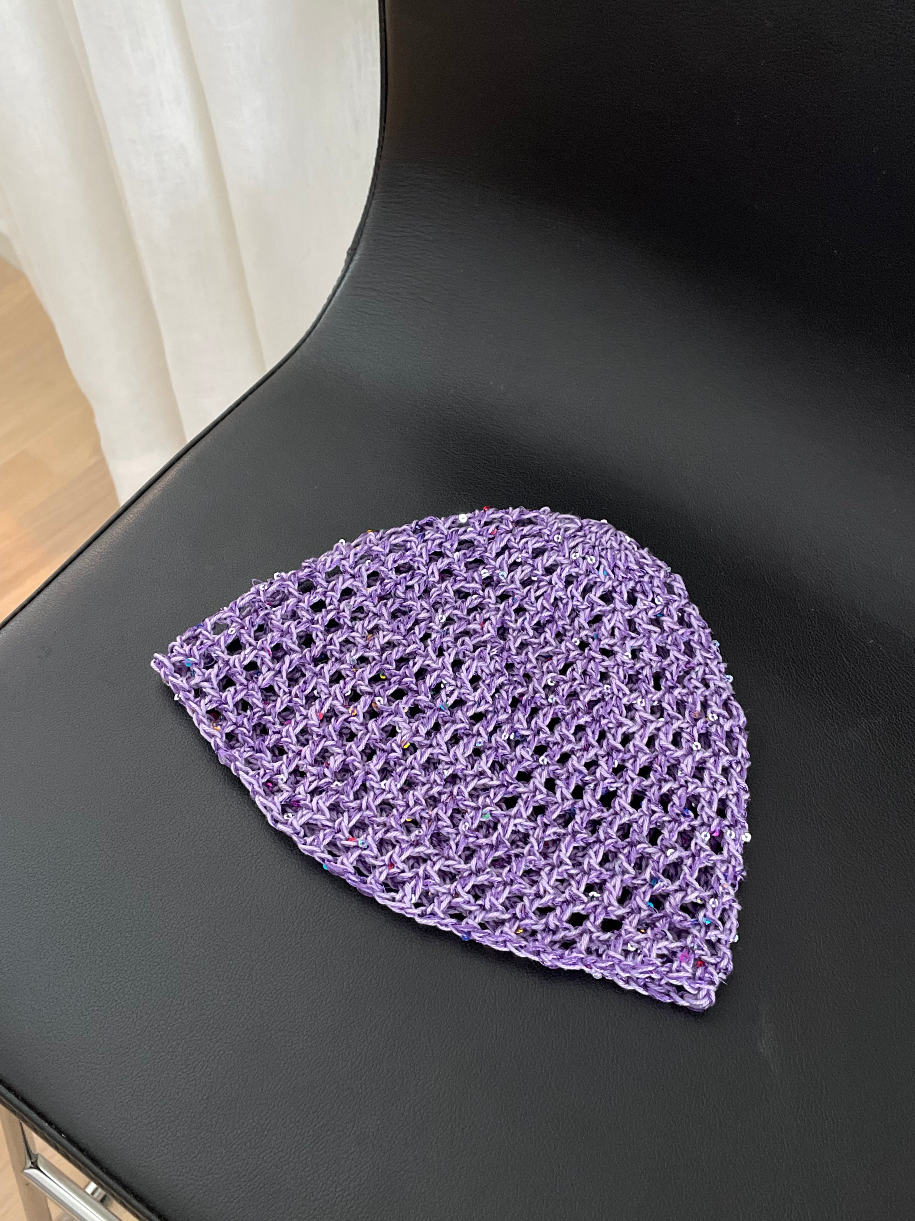 Glitter mesh hat - Lavendel