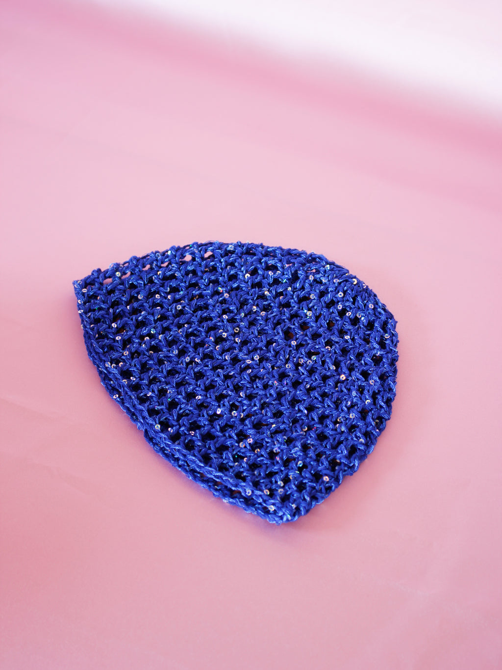 Glitter mesh hat - Koboltblå
