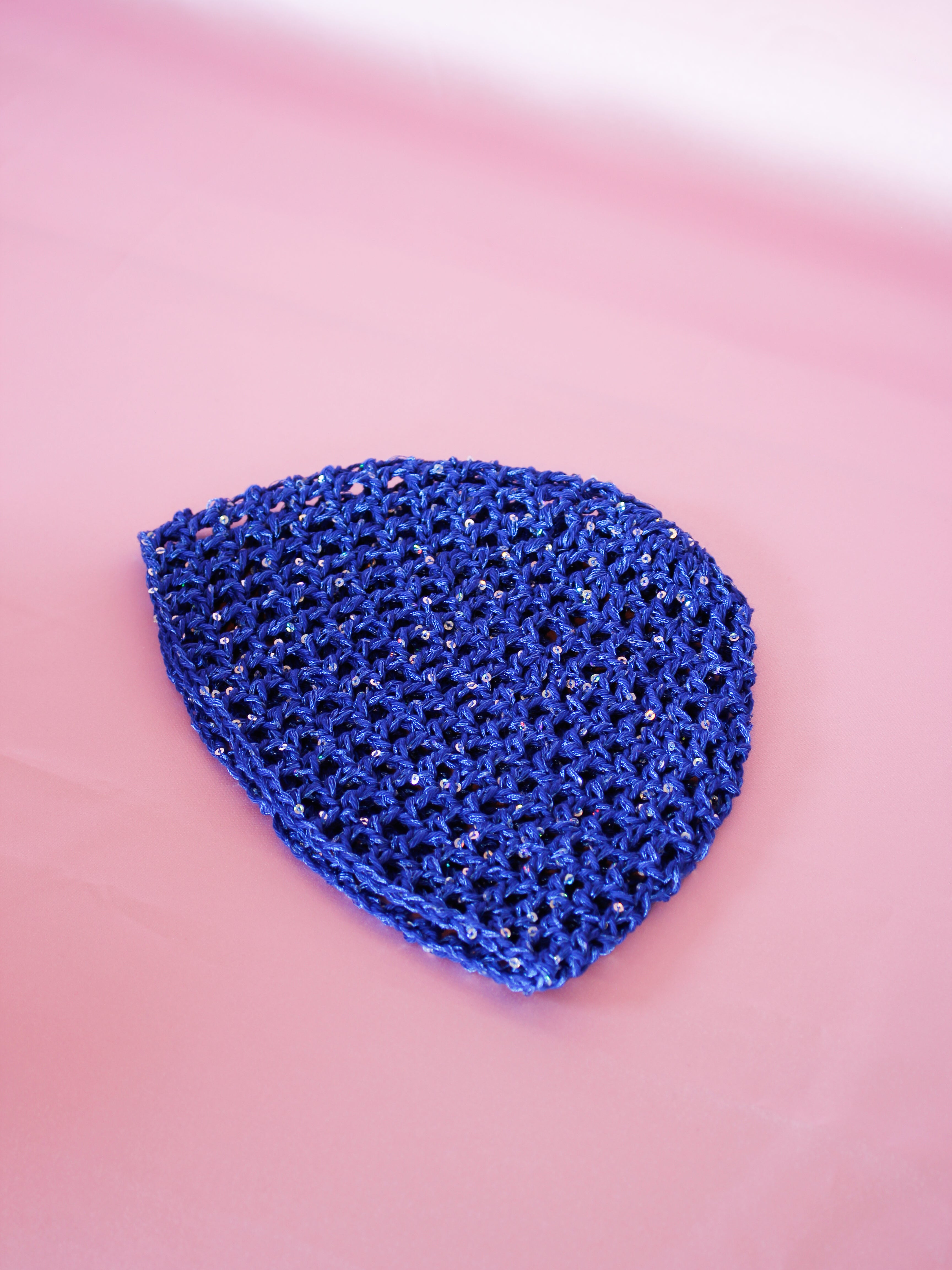 Glitter mesh hat - Koboltblå