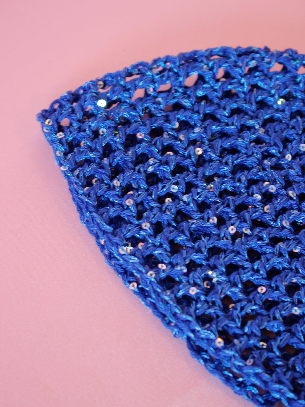 Glitter mesh hat - Koboltblå