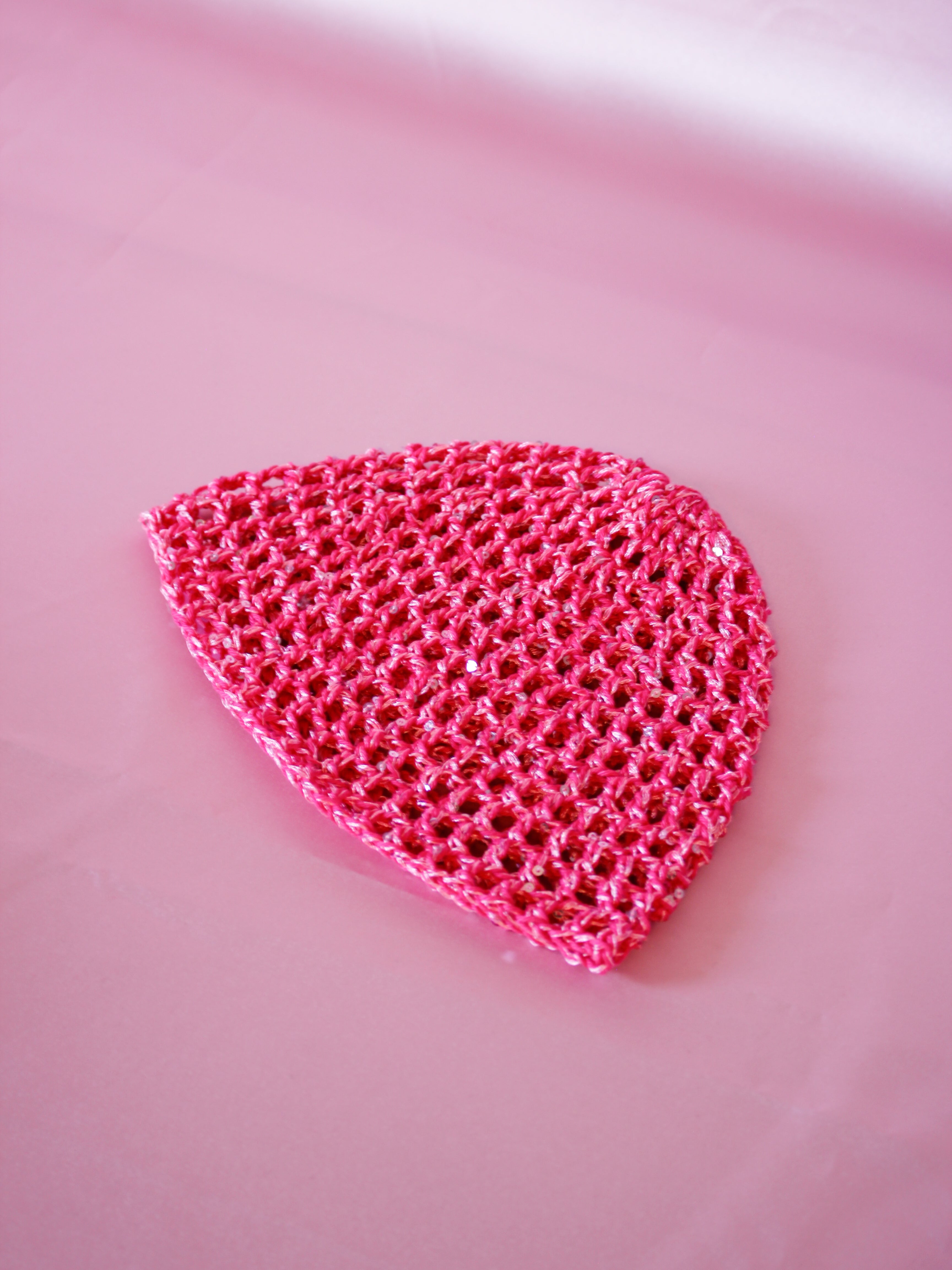 Glitter mesh hat - Cerise