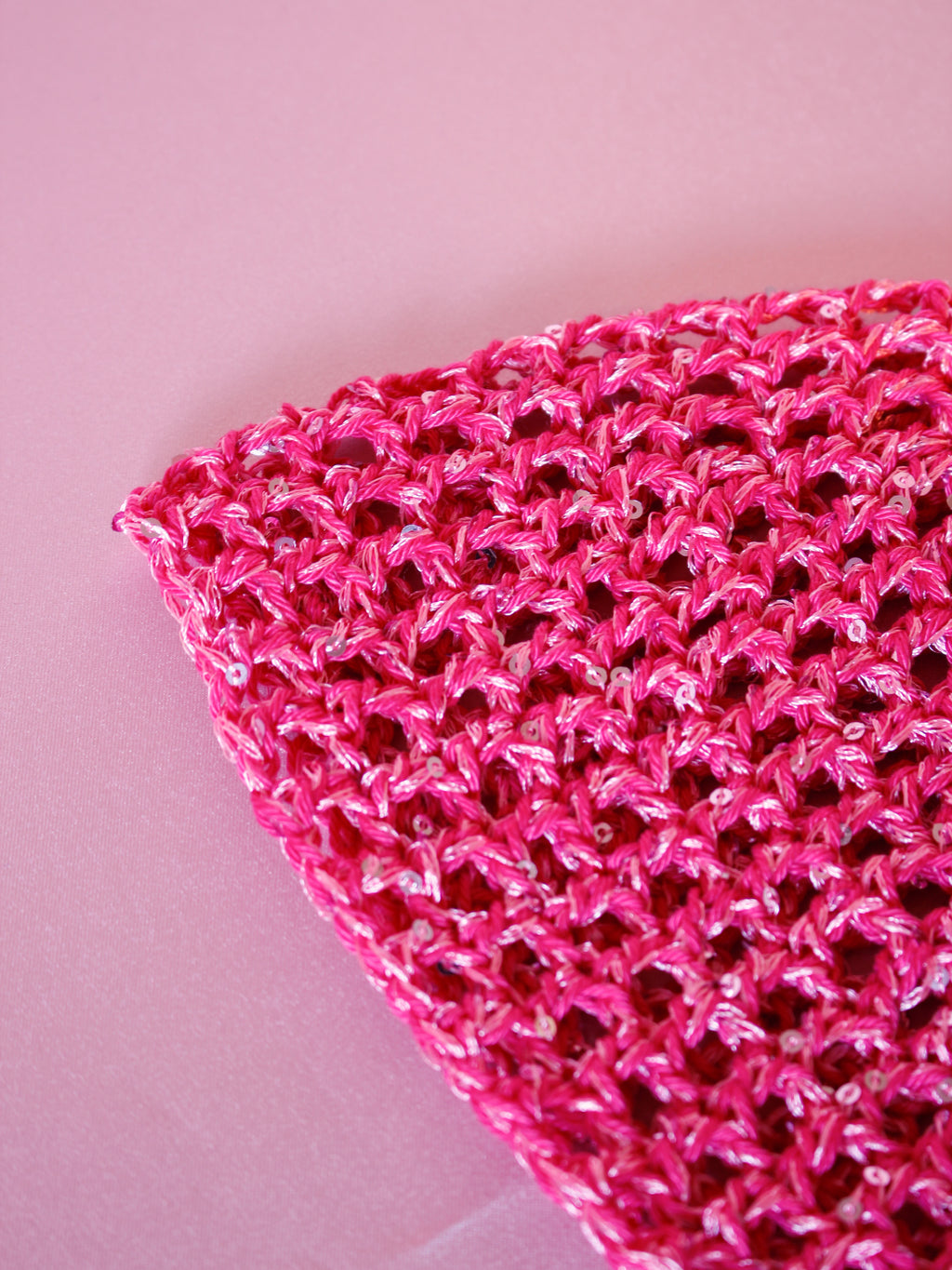 Glitter mesh hat - Cerise