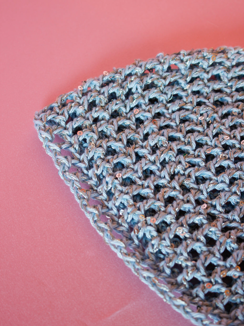 Glitter mesh hat - Silverblå