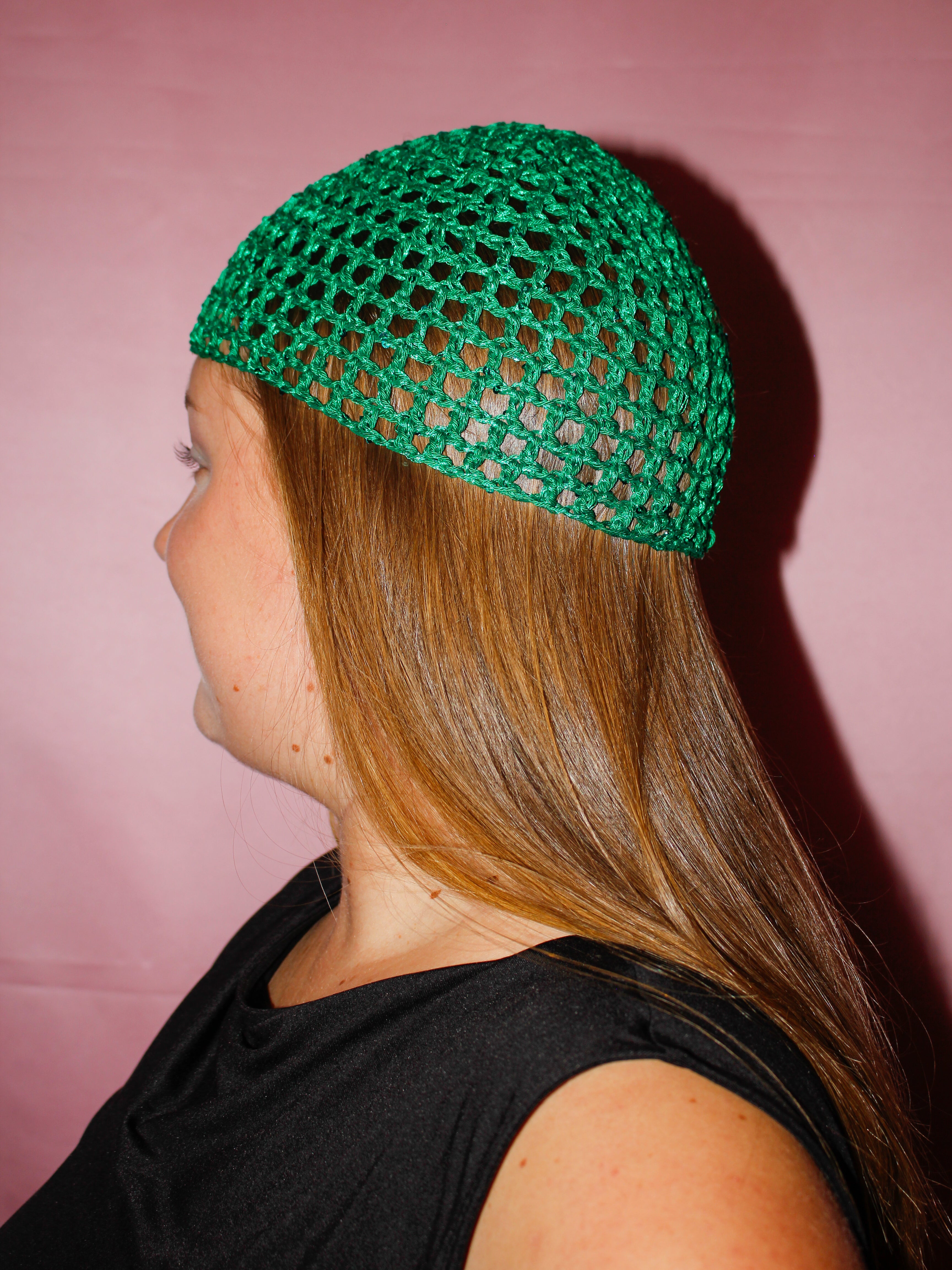 Glitter mesh hat - Grön