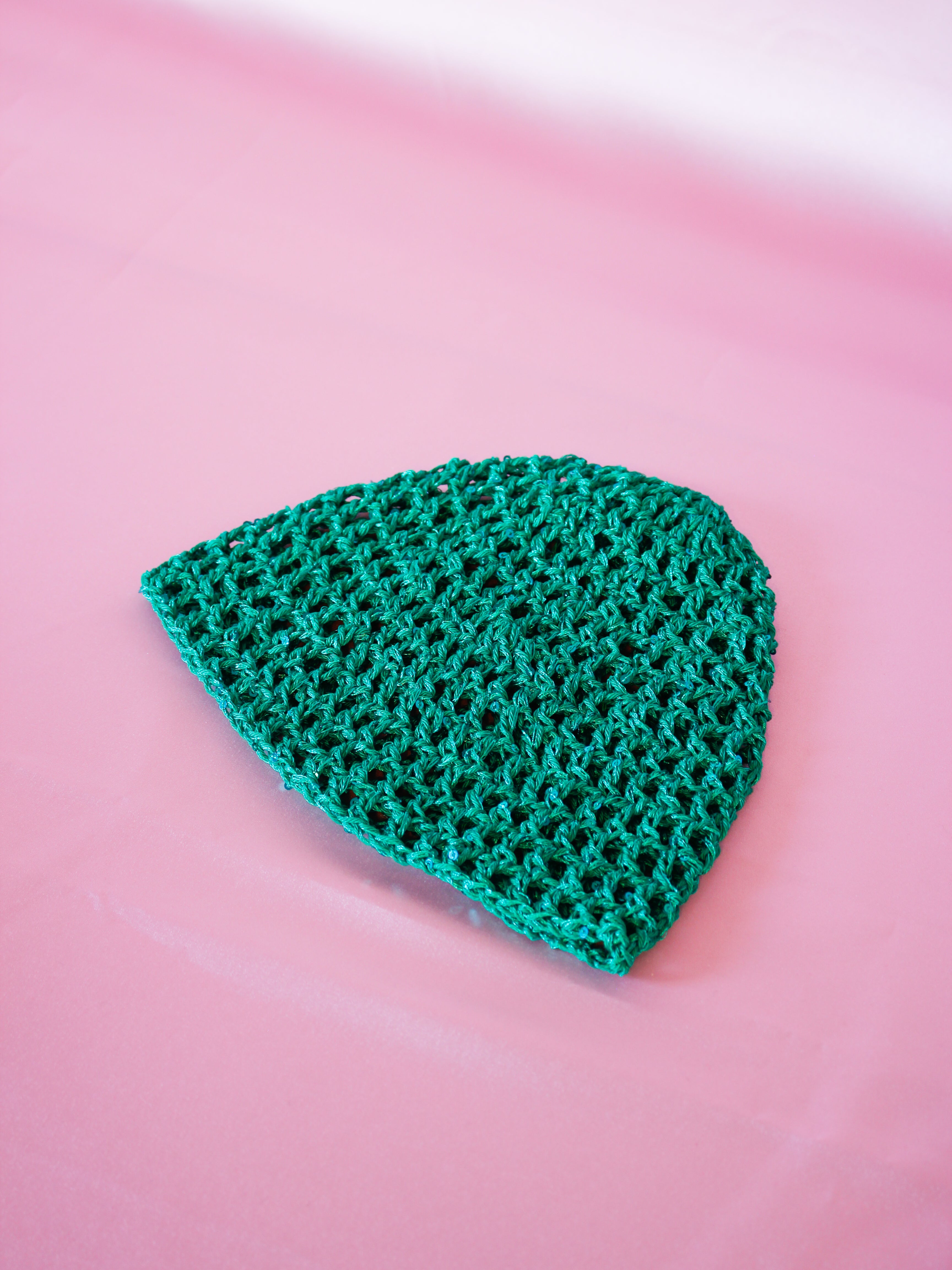 Glitter mesh hat - Grön