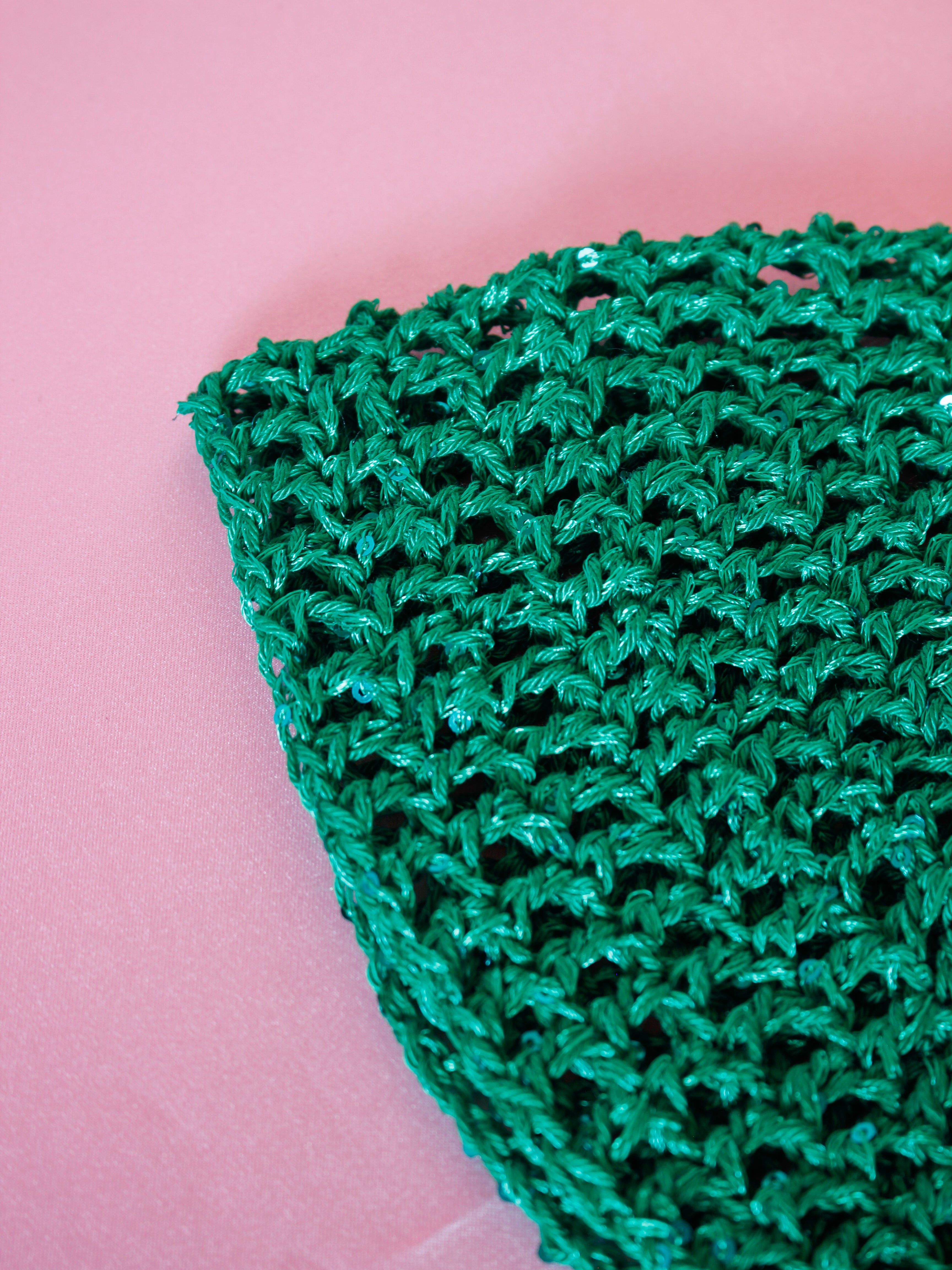 Glitter mesh hat - Grön