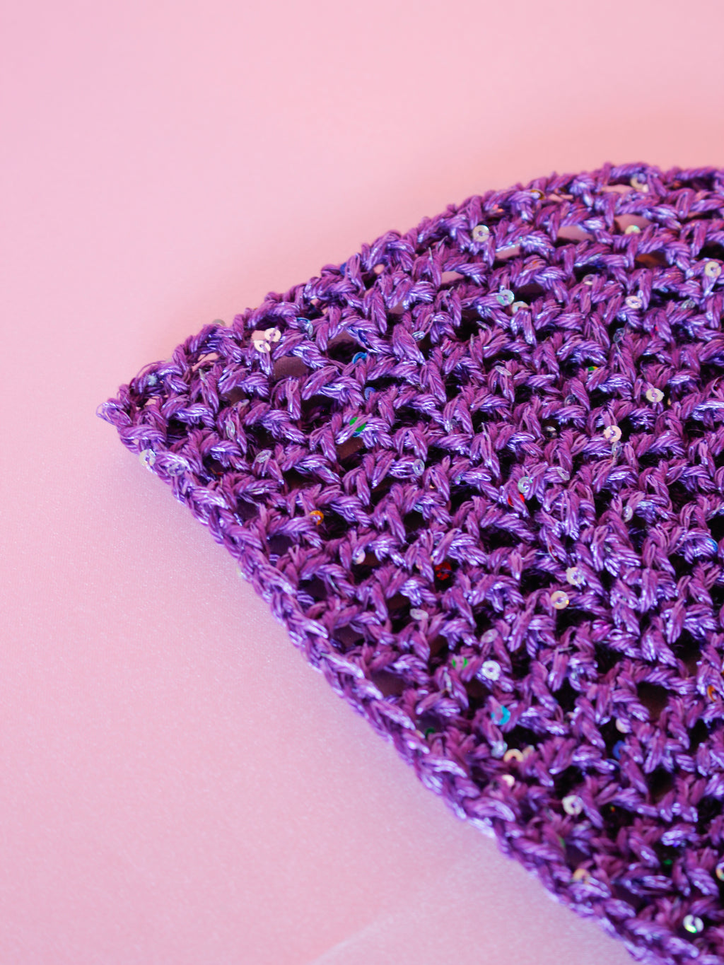 Glitter mesh hat - Lila