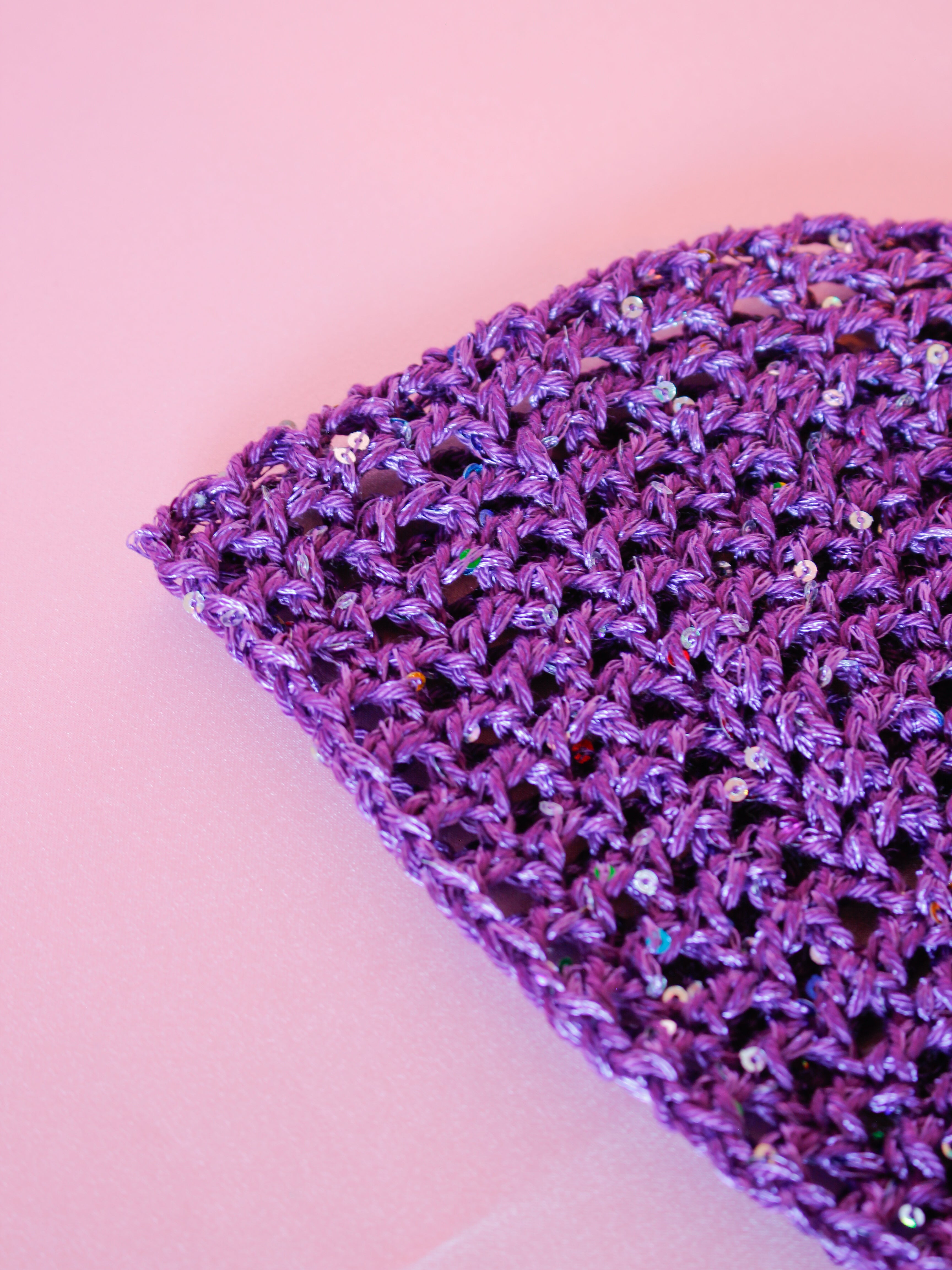 Glitter mesh hat - Lila