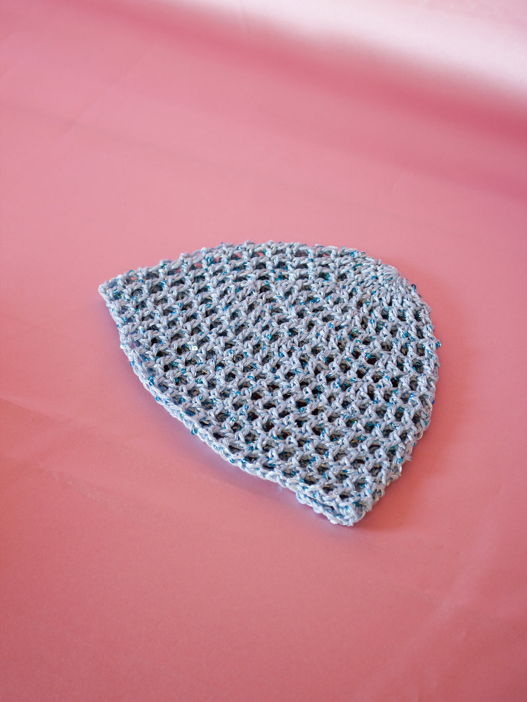 Glitter mesh hat - Ljusblå