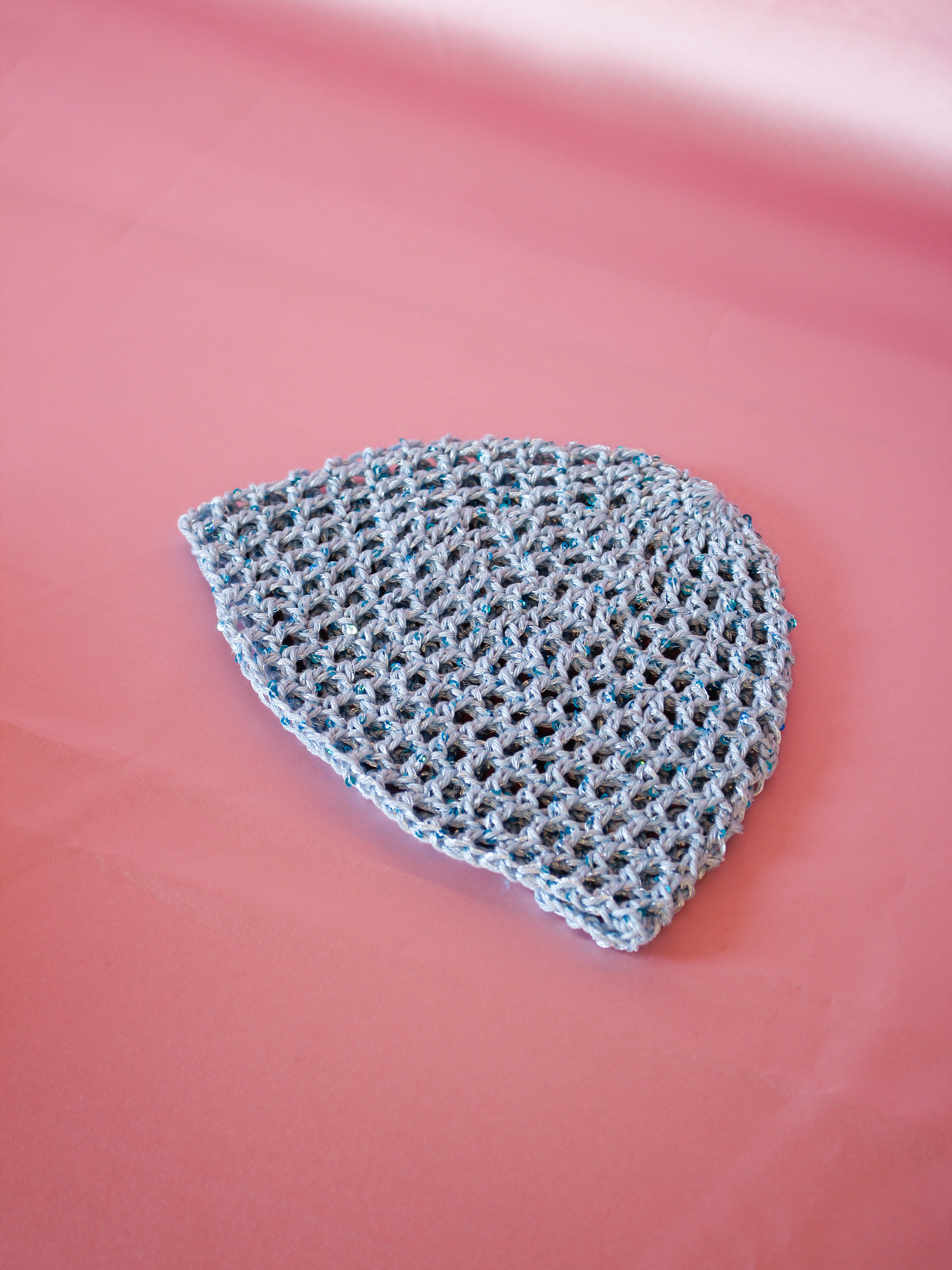 Glitter mesh hat - Ljusblå