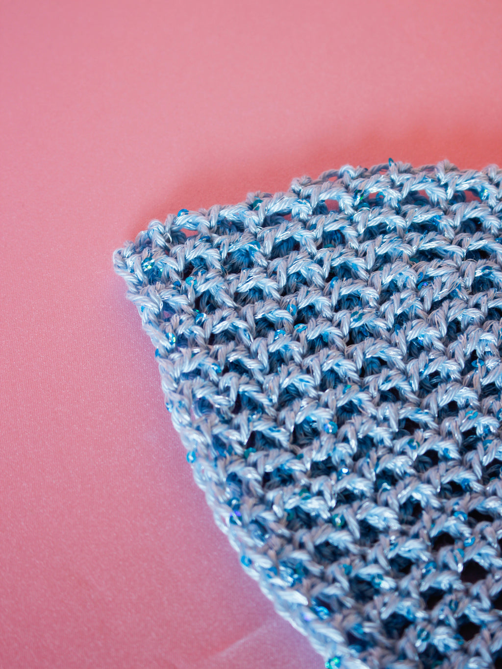 Glitter mesh hat - Ljusblå