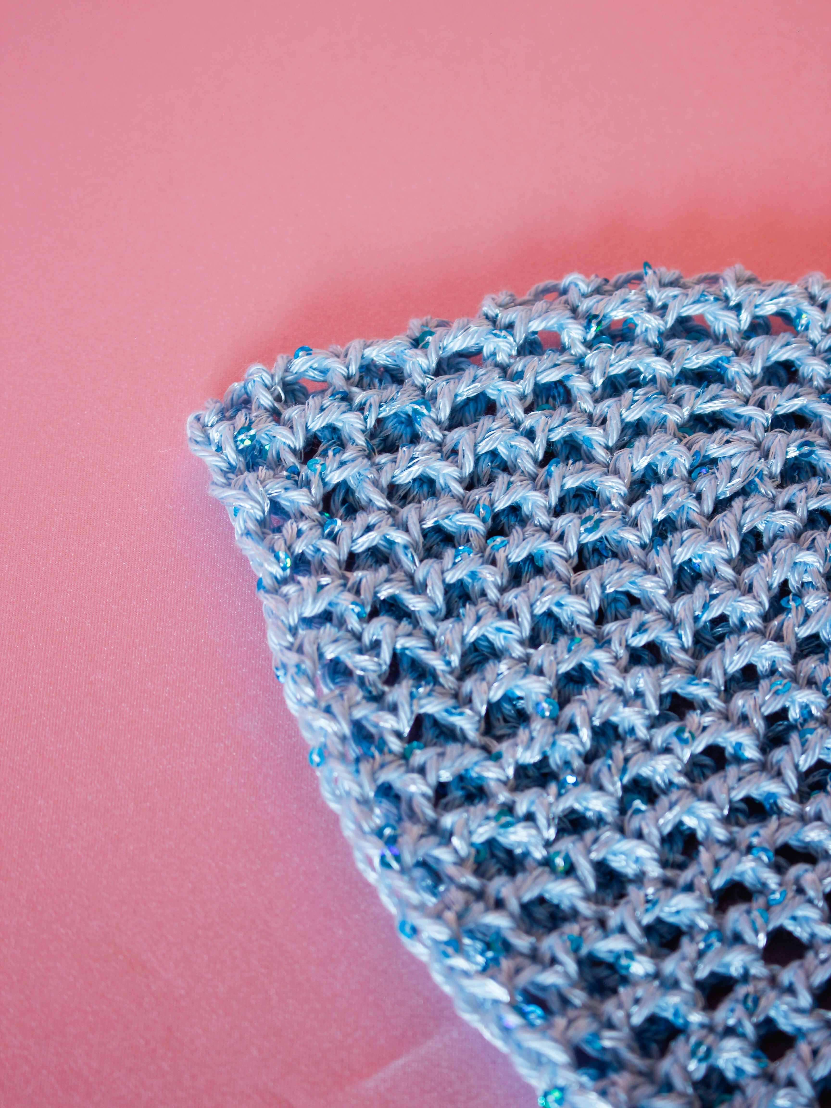 Glitter mesh hat - Ljusblå