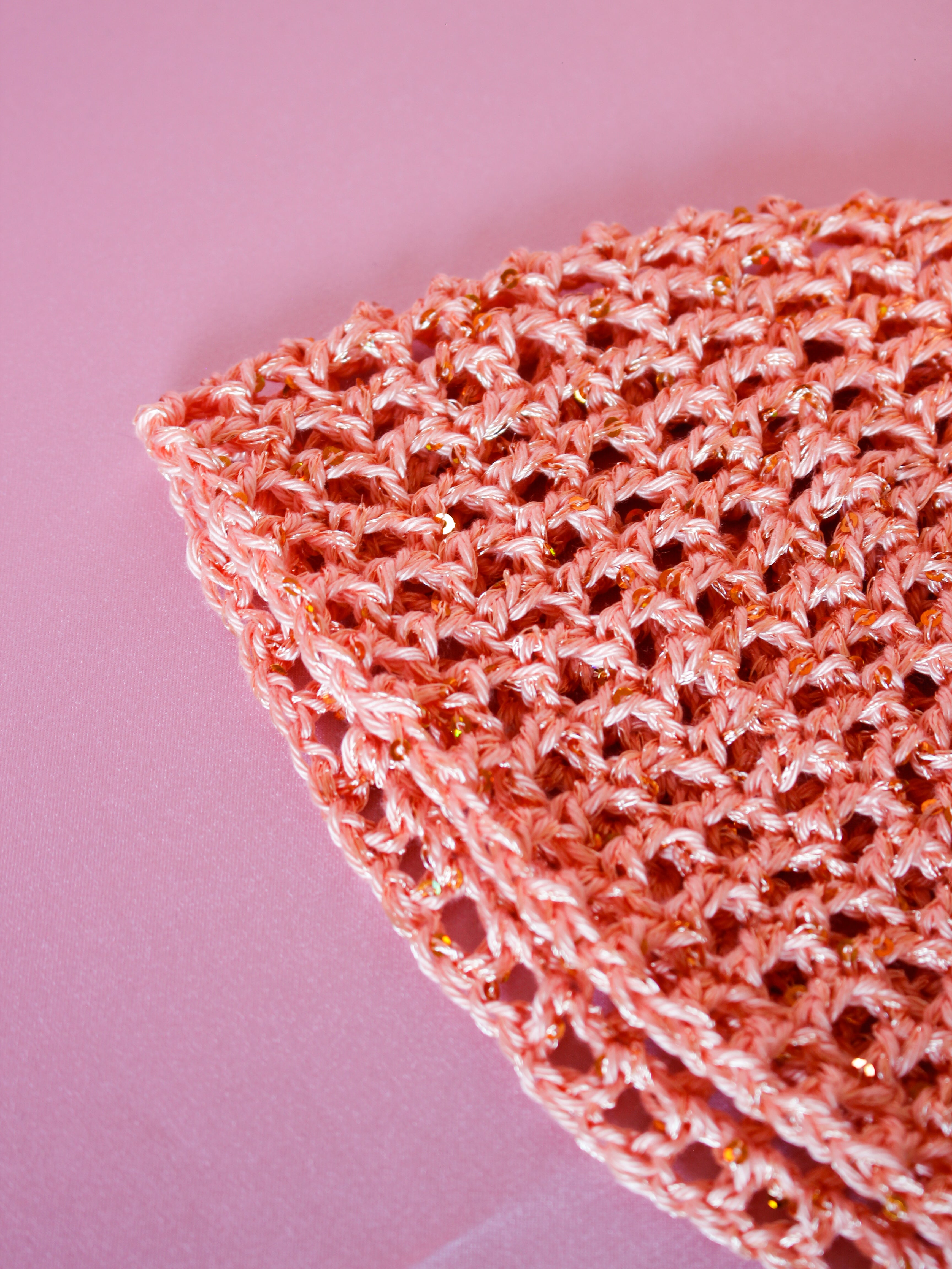 Glitter mesh hat - Persika