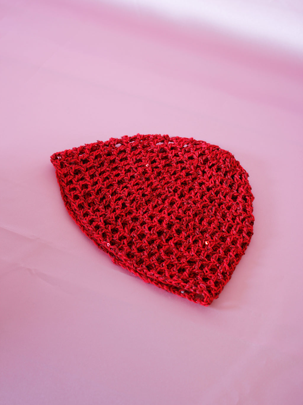 Glitter mesh hat - Röd