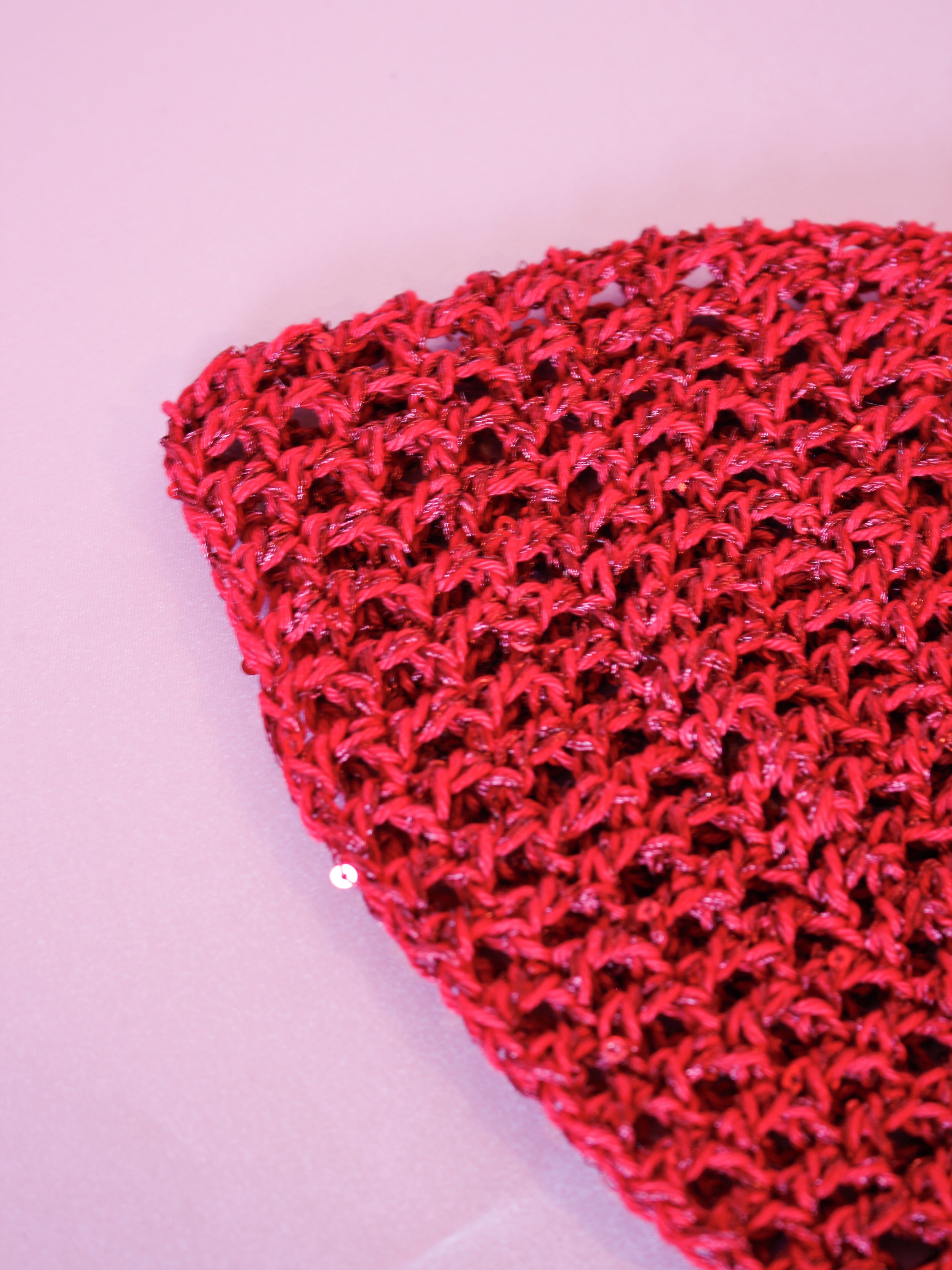 Glitter mesh hat - Röd