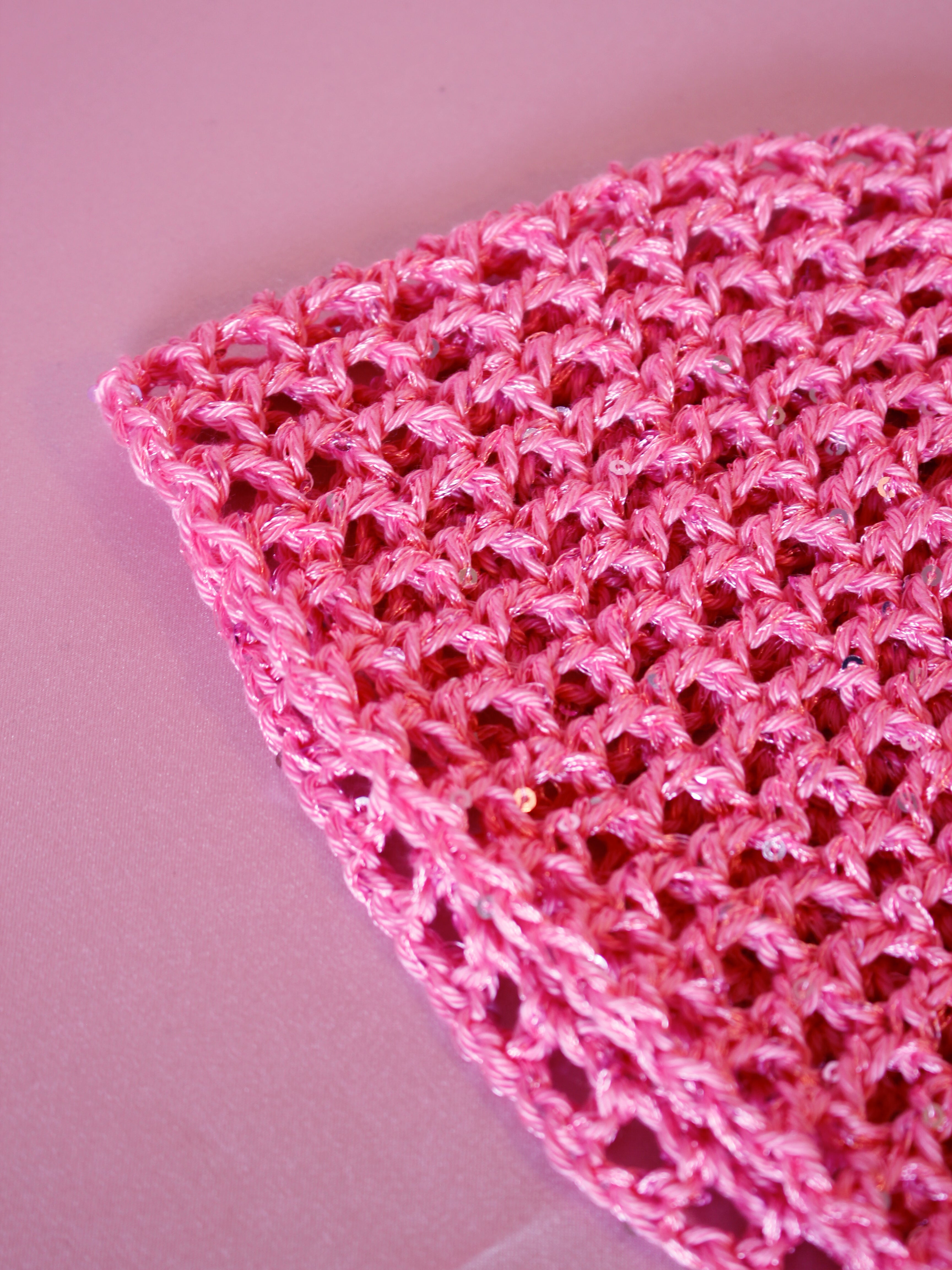 Glitter mesh hat - Rosa