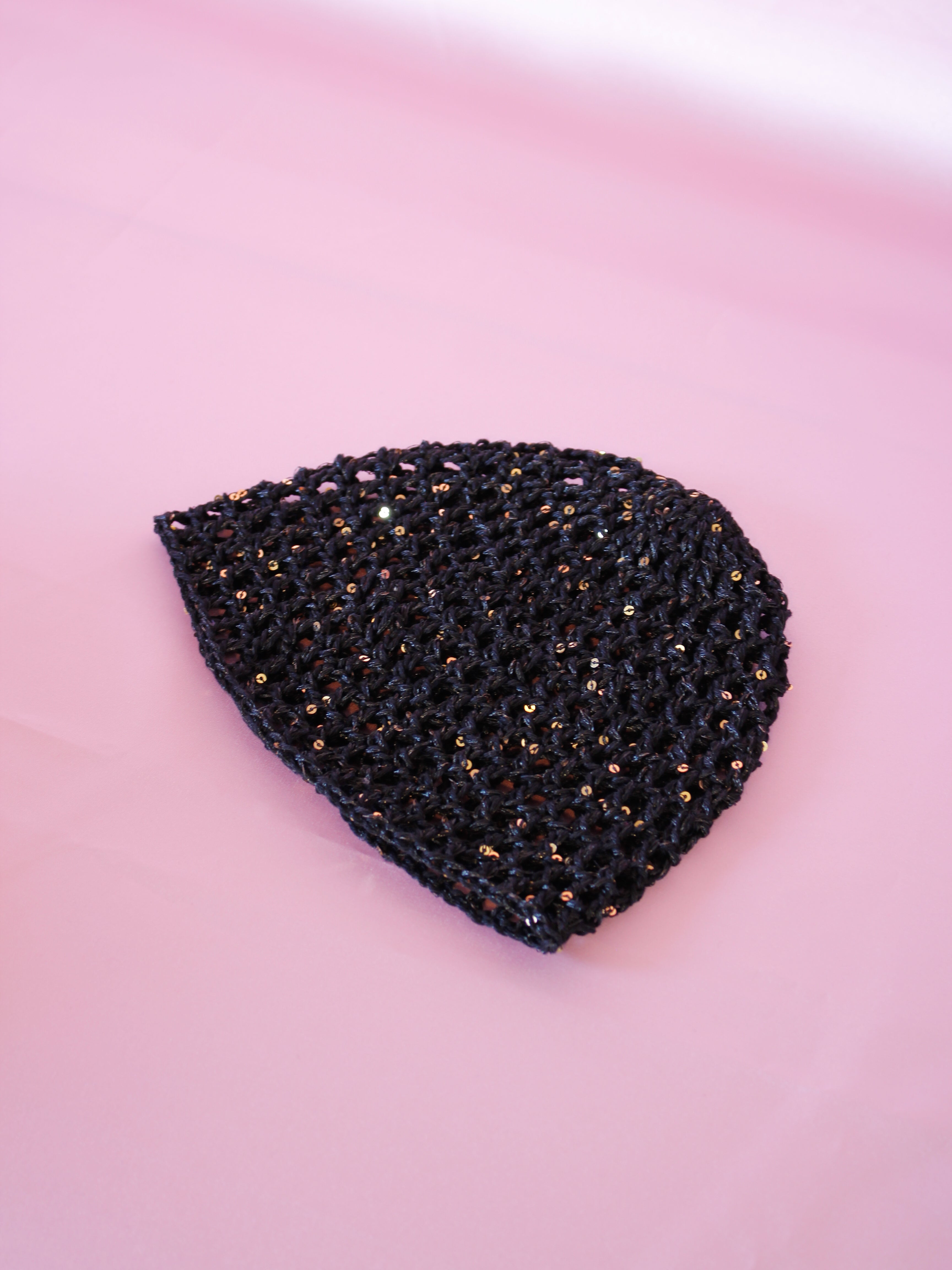 Glitter mesh hat - Svart